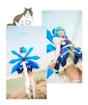 [Individualų] Anime Touhou Project Cirno Lolita Dress Vienodas Cosplay Kostiumų Bet Kokio Dydžio Moteris Helovinas Freeshipping
