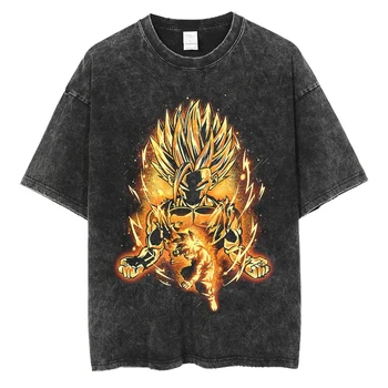 Japonų Anime Dragon Ball Atspausdintas T-Shirt Vyrai Hip-Hop Vintage Marškinėliai Streetwear Vasaros Negabaritinių Marškinėlius Harajuku Vatos Pagaliukai