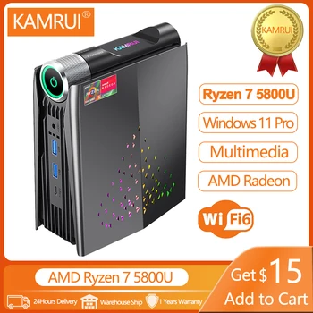 KAMRUI AMR5 Mini PC Gamer AMD Ryzen 7 5800U 