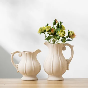 Kūrybiškumo Šalies Stiliaus Darbastalio Vaza Vintage Baltas Ąsotis, Vaza Sodo Laistymo Keramikos Virdulys Gėlių Vaza Puodą Namų Dekoro Amatai