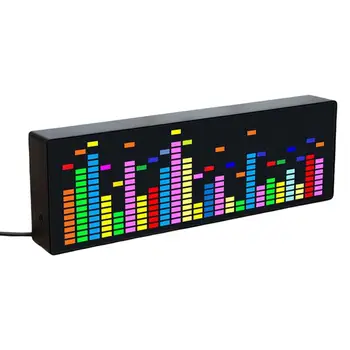 Kūrybos LED Muzikos Ritmą, Šviesos, Elektroninis Laikrodis Ekrane Automobilio Lempos RGB Dovanų Aplinkos Šviesos Miegamųjų Namo Darbalaukio Dekoras