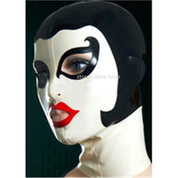 Latekso Kaukė Guminiai Gaubtai Atverti Akis, Burną, Nosį Apdailos Halloween Mask Fetišas Individualų XS-XXL Moterims Cosplay Custumes