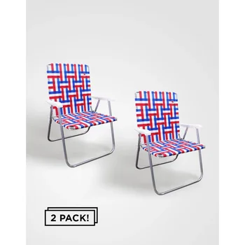 Lauko Žiūrovų (2-Pack) Klasikinis Aliuminio Plėvėtas Lankstymo Vejos / Stovyklos Kėdės lauko kėdė kėdė