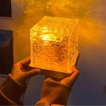 LED Kristalų Lempos Vandens Čiurlenimu Projektorius Naktį Šviesos Apdailos Namų, Namų, Miegamasis Estetinės Atmosfera Atostogų Dovanų Saulėlydžio Lempos