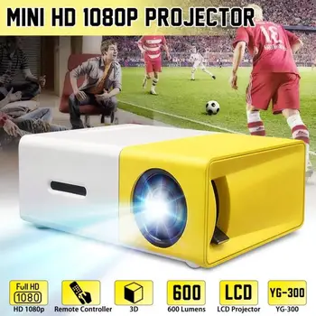 Led Mini Projektorius 1080p Infraraudonųjų spindulių Nuotolinio valdymo pultelis Nešiojamasis Rankinis Fokusavimas Video Adapteris Media Projektorius Projektorius 6400k
