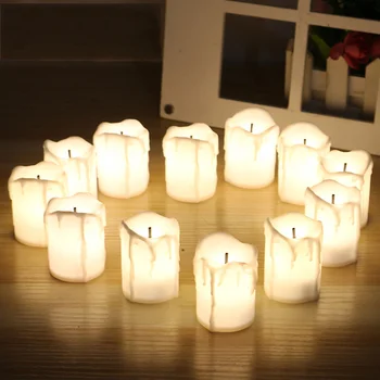 LED Žvakė Mygtuką Baterijos Lempa, Spalva Flameless Mirksi Arbata Šviesos Modeliavimo Namų Vestuvių, Gimtadienio Dekoro Žvakės