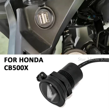 Lizdas Splitter 2 USB Įkroviklis Padengti Automobilinis Įkroviklis su Led Šviesos Maitinimo Adapteris Motociklo Lizdas Mount Honda CB500X 2019