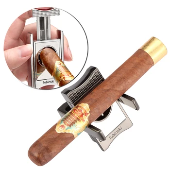 Lubinski Derlius V-Cut Cigarų Pjovimo Metalinių Aštrių Cigarų Cuttting Įrankis Prabanga, Sulankstomas Cigarų Turėtojas Paramos Priedai
