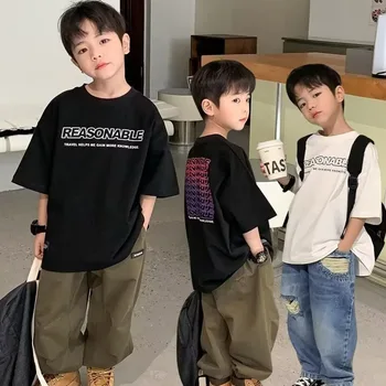 Madinga Crewneck Harajuku Literatūros Vaikų Drabužiai Nauji vyriški Penkių-rankovės Ins Vasaros Japonijos Paprasta T-shirt