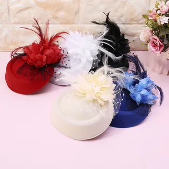 Mados Moteriški Vestuves Skrybėlės Lankelis Aukštos Kokybės Plunksnų Gėlių Nuotakos Plaukų Aksesuarai