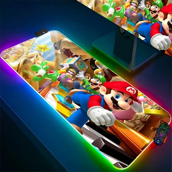 Mario Žaidimų RGB Pelės Mygtukai Nešiojamas Xxl Pelės Kilimėlis Anti-slydimo Kompiuterio Biurų Kilimas Kietas Šviesos Kilimėlis Kompiuterio Priedai Žaidimas Kilimėliai