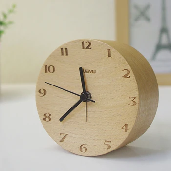 Medžio masyvo žadintuvas miegamojo lovos laikrodis studentų išjungimo laikrodis vaikai maži žadintuvas kūrybos minimalistinio stalo laikrodis Nordi