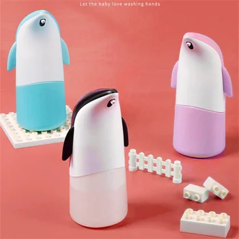 Mielas pingvinas smart Putų Plovimo mobilusis telefonas, be sąlyčio dezinfekavimo indukcijos muilo dozatorius indukcinės lempos vaikai