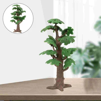 Mini Plastiko Netikrą Medžių Figūrėlės Modelis Micro Kraštovaizdžio Ornamentas 