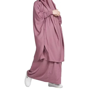 Moterų Gobtuvu Ilgas Sijonas Vientisos Spalvos Musulmonų Suknelė, Hijab Eid Malda Drabužis Jilbab Abaja Khimar Pilnas Draudimas Ramadanas Suknelė Abayas