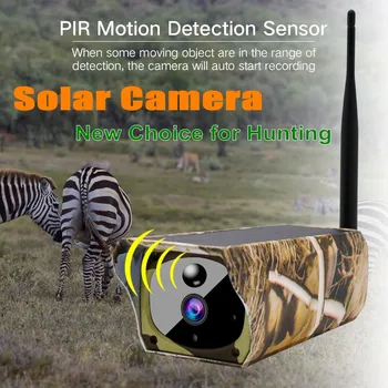 Nauja Stiliaus Saulės energija Varomas IP Kameros Medžioklės Kamera Y4 1080p vandeniui lauko saugumo Wifi VAIZDO Kamera PIR Judesio, 2-way Audio