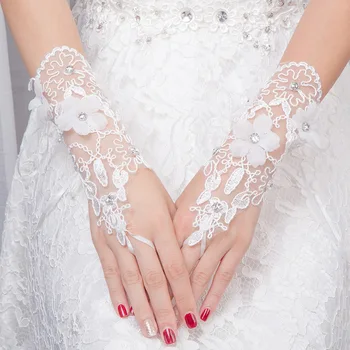 Naujas Atvykimo Vestuvių ilgos pirštinės moterims Les gants femme Pigūs vestuvių accessoire mariage Vien pirštinės