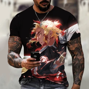 Naujas Dizainas, Anime, Manga Demon Slayer T-Shirt Moterims, Vyrams 3D Atspausdintas Negabaritinių Derlius, T Marškiniai Mergaitėms, Berniukams, Vaikams Drabužiai, Viršuje Tees