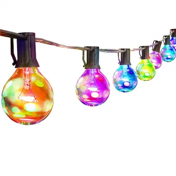 Naujas! LED G40 Spalvinga Lemputė Pasaulyje String Žibintai 25pcs Kiemas Vandeniui Žibinto Stiklas Lemputės Vestuvių Sode Dekoras