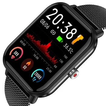 Naujausias Smartwatch Kūno Temperatūros Nustatymo Fitness Tracker Laikrodžiai Bluetooth Orų Prognozė IP68 Vandeniui Smart Žiūrėti
