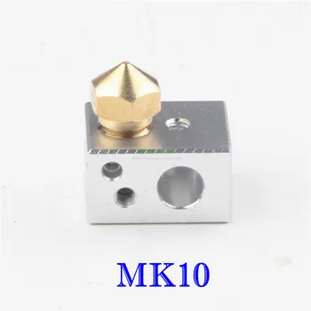 Naujo tipo MK10 Šildytuvo Blokas + MK10 žalvario antgalis M7 temoje Flashforge MK10 ekstruderiu hotend 3D spausdintuvo dalys 1set