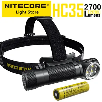 NITECORE HC35 USB Įkraunamas Žibintuvėlis L-shpe Žibintai 2700 Liumenų Metalo Magnetinių priekinis žibintas Prožektorius,21700 4000mAh Baterija