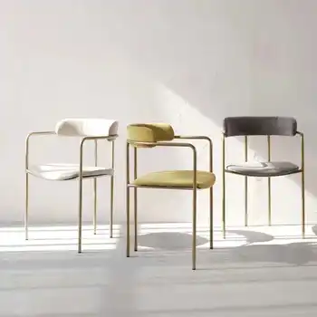 Nordic Light Luxury Valgomojo Kėdė Modernių Namų Makiažo Kėdė Derybų Atgal Kėdė Su Porankiais Italijos Atsitiktinis Biuro Priėmimo
