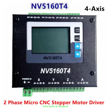 NV5160T4 Aukštos kokybės 2 Etapas Naujausias Micro Stepper Motor Driver 12-48VDC 4-Ašis Su Skaitmeniniu Ekranu Už CNC Frezavimo Staklės