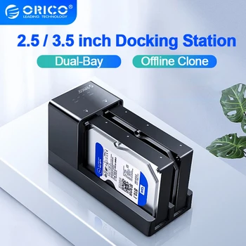 ORICO 2 Lauro HDD Docking Station SATA Į USB 3.0 Kietojo Disko Docking Station 2.5/3.5 Colių Kietąjį Diską Atveju Neprisijungęs Klonas