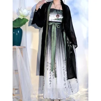 Original Song Dinastija Elegantiška Žalios Spalvos Dažais Atspausdintas Hanfu Suknelė Moterims Kinijos Tradiciniais Kostiumais Rytų Cosplay Princesė Suknelė