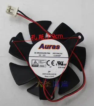 Originalus Auryla A5010MLAA 12V 0.25 diametras 47MM atstumas tarp skylių 39MM dviejų laidininkų grafikos plokštės aušinimo ventiliatorius