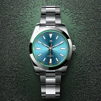 PAGANI DIZAINO Žalias Stiklas Safyras vyriški Mechaniniai Laikrodžiai Prabangus Automatinis laikrodis Vyrams NH35A Nerūdijančio plieno Nardymo Laikrodis Vyras