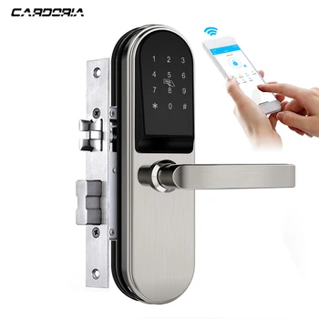 Pažangi užraktas LED panel slaptažodį skaitmeninis durų užraktas Namo saugiai smart durų finger print IC su 5A HD jutiklinis ekranas