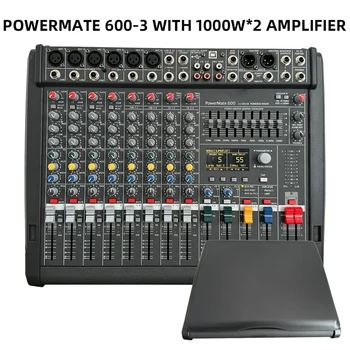 PM600-3 Powered Mixer Konsolės 1000W *2 4OHMS Varomas Originalus Garso Maišytuvas Profesinės 8-Channel Maišymo Konsolės Power & mate