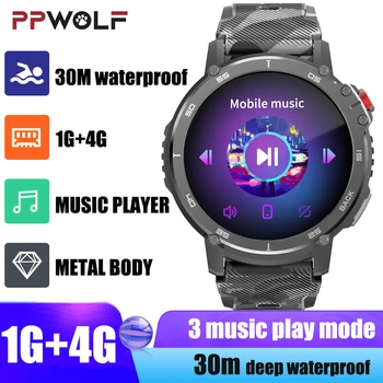 PPWOLF Patikima Smart Žiūrėti PC22 IP68 Giliai Vandeniui 1+4G Lauko Sporto Fitneso Apyrankę MP3 Muzikos Žaisti Sveikatos Stebėsenos Vyras