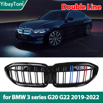 Priekiniai Inkstų Grotelės Lenktynių Grotelės Tinka BMW 3 serijos G20 G22 2019-2022 Automobilių Reikmenys Pakeitimo Dalis Dvigubo Virbas