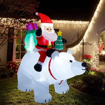 Pripučiami Santa Claus Žirgais Polar Bear 2M Kalėdų Pripučiamas Žaislas, Lėlė Patalpų Lauko Sodo Ornamentu Kalėdos Apdaila