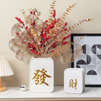 Raudona Likimo Vaisių Keramikos Mahjong Vaza Modeliavimas Gėlių Studijų Kambario Puošybos Amatus Viešbutis, Kavinė, Parduotuvės, Baldų Apdaila