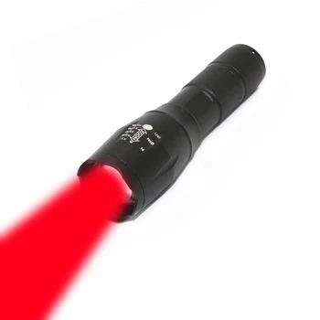 Raudonos Šviesos LED Taktinis Žibintuvėlis zoomable fakelas lauko medžioklės šviesos lempos naudoja 18650 arba AAA Baterija
