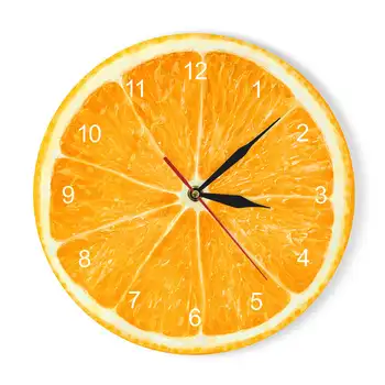 Ryškiaspalviai Vaisiai Oranžinės spalvos Kalkių Citrinų Ir Greipfrutų Sieninis Laikrodis virtuvės Dekoro Farm House Kambarys Atogrąžų Vaisių Silent Žiūrėti