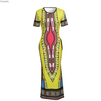S-2xl Afrikos heidi bazin Moterų Suknelė Dashiki Spausdinti Ponios Drabužiai Bodycon Paketo Klubo Genčių Stiliaus Aukšto Tamprumo Tradicinis apdaras 2022