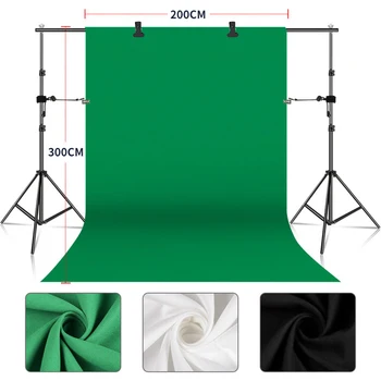 SH Dekoracija Tik Žalia Medžiaga Ekrano Chroma Key Medvilnės Tekstilės Audinys Baltas Fonas fotostudija Nuotrauka