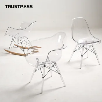 Skaidrus Kėdė Šiaurės šalių Mados Valgomojo Stalas, Kėdės Paprastos Plastikinės Kėdės Kūrybos Atsitiktinis PC Kavos Kėdė