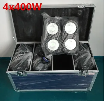 Skrydžio Atveju Su 4PCS 4x100W Blinder Šviesos 4Eye COB LED Plauti Šviesos Didelės Galios DMX 512 Etape šaltai Balta Šiltai Balta RGBWA UV 6IN1