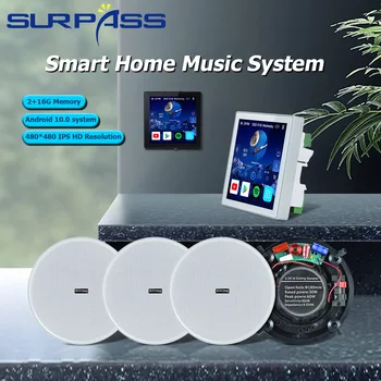 Smart Home Audio Wi-fi Stiprintuvas Blue-tooth 4inch Balso Kontrolės Android 10.0 Muzikos Skydelis su apsauga nuo dulkių Pasyvus Lubų Garsiakalbis