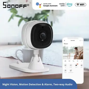 SONOFF CAM Slim WiFi Smart Home Security Kamera 1080P HD Judesio Signalizacija dvipusio Garso Scenos Ryšį, Skirtas Alexa, Google 