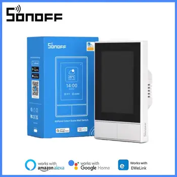 SONOFF NS Skydelis Baltas Smart Scenos Sienos Jungiklis, ES ir JAV Wifi Smart Termostatas Ekrane Paramos eWelink Alexa 
