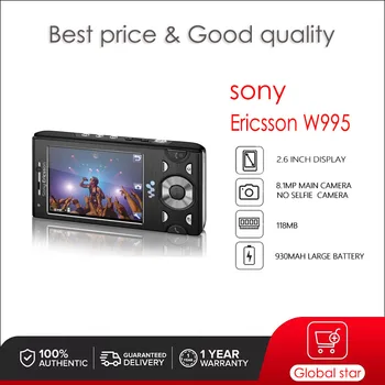 Sony Ericsson W995 Restauruotas-Originalus W995 W995a 2.6 colių 8.1 MP Mobilusis Telefonas, mobilusis telefonas, Nemokamas Pristatymas Aukštos Kokybės