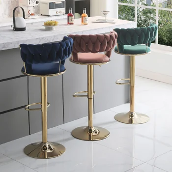 Stilinga Prabanga Counter Kėdė Minimalistinio Šiaurės Pasukama Reguliuojamo Metalo Baro Taburetės Lounge Šiuolaikinės Dangtelį Silla De Baro Baldai