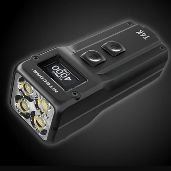 T4K LED Žibintuvėlis 4000lm 5 Apšvietimo Režimus USB Įkrovimo Nešiojamas Žibintuvėlis, OLED ekranas 1000mAh Baterijos EDC Keychain Žibintuvėlis